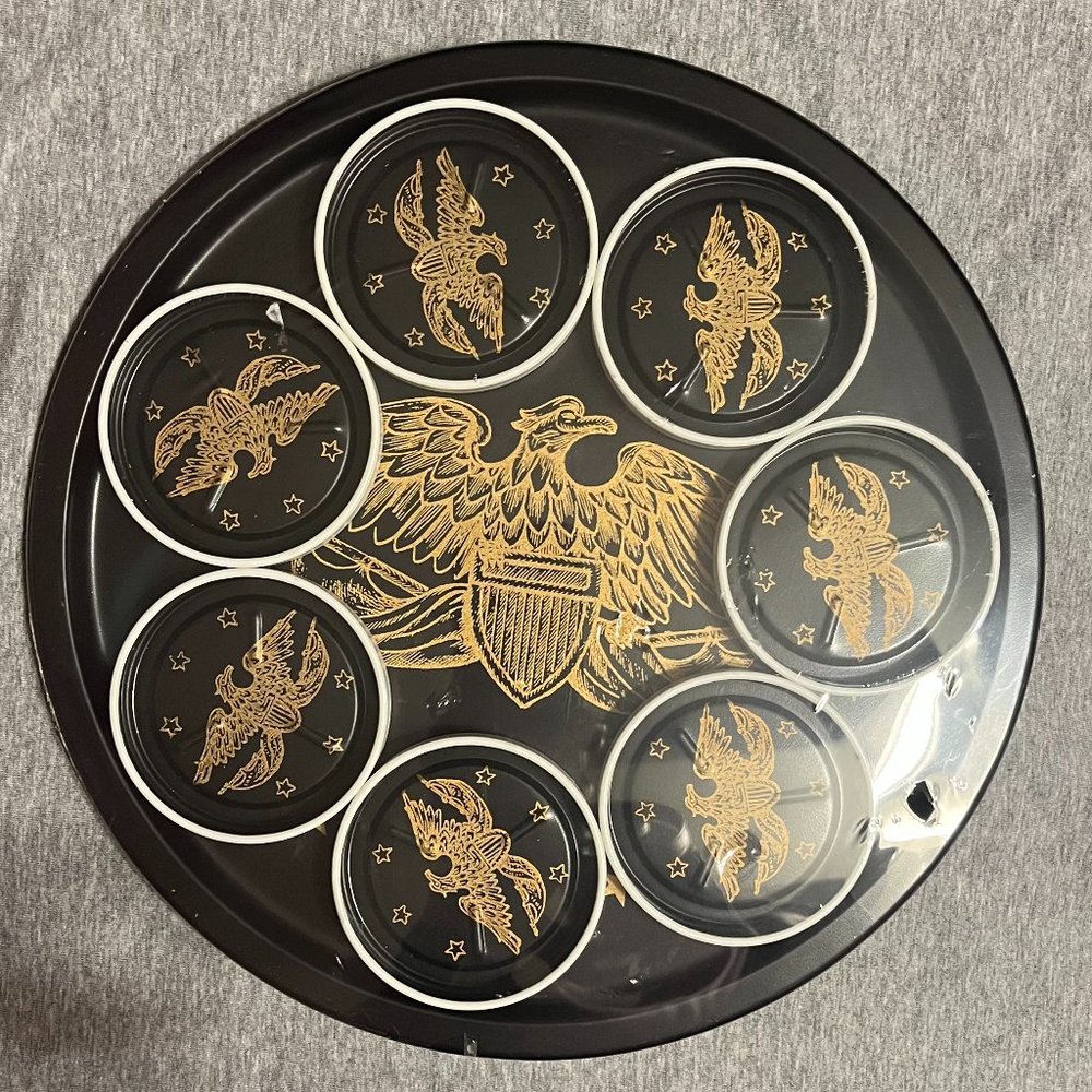Norex Bicentennial American Eagle Tray & Coaster Set, in the color Black…